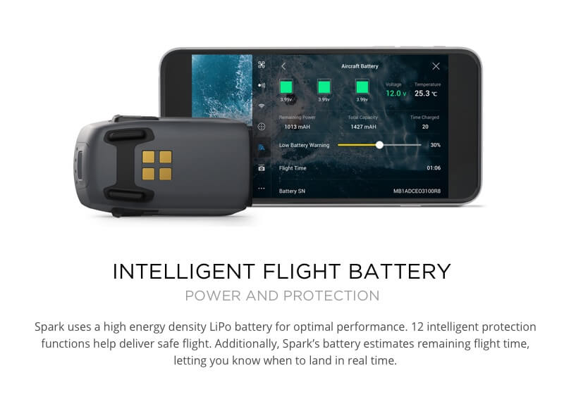 Dji spark best sale controller battery life