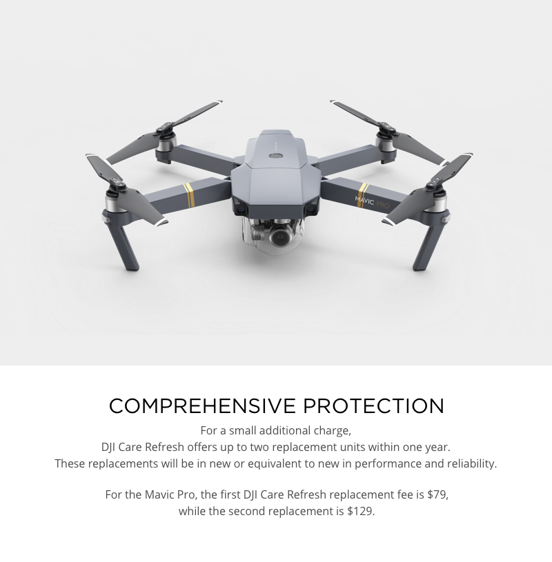 DJI Care Refresh Replacement Fees Mavic Pro